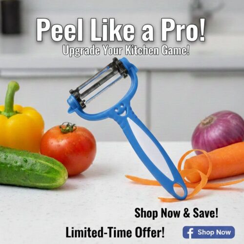 "4-in-1 unique Vegetable Peeler - Peel, Slice, Julienne & Shred"