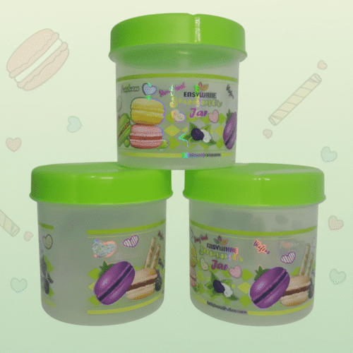 Food Grade Plastic Masala Jars, Pack of 3 - 300ml