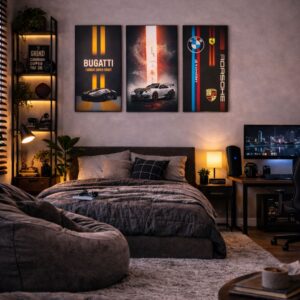 Set of 3 Premium Wall Art Photo Tiles – Modern Home Decor Sets 8x11