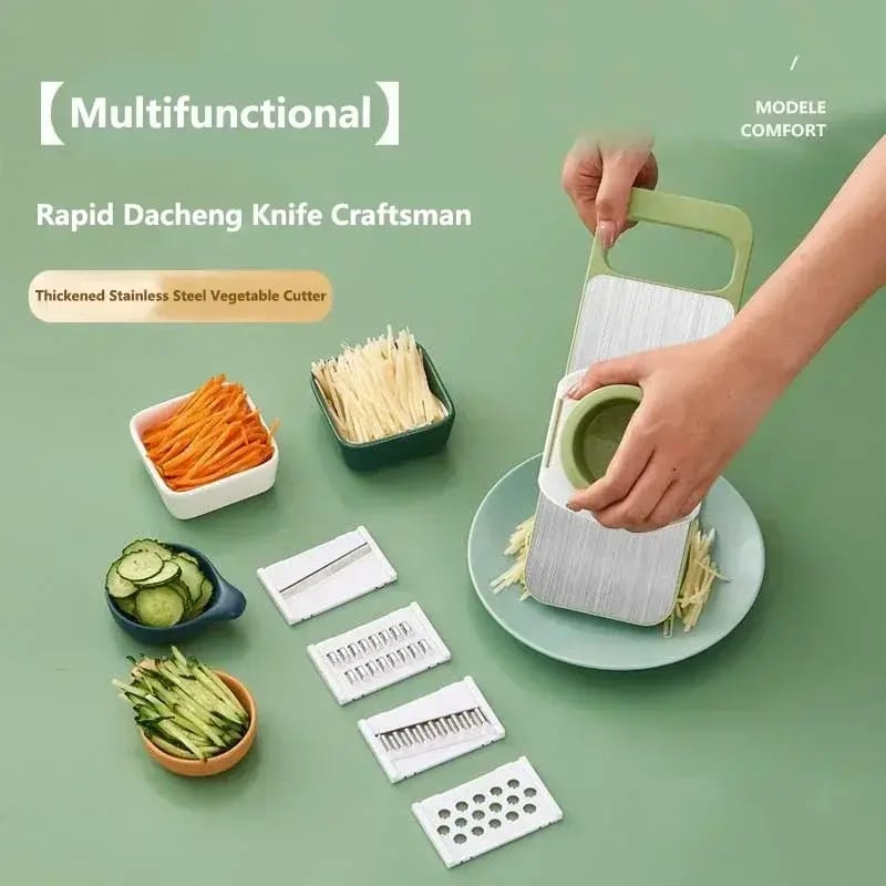 Multifunctional Vegetable Cutter & Slicer Set – Stainless Steel Mandoline Slicer with 5 Interchangeable Blades - Image 3