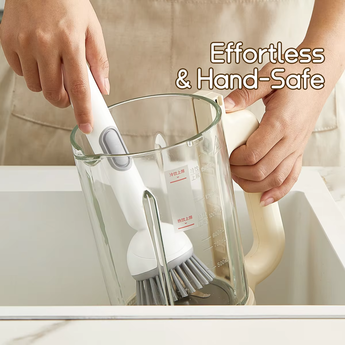 Kitchen Cleaning Adjustable Handle Brush With Soap Dispenser Refillable PET Portable Head For Dishes Pans Pots (Random Colour) - Image 3