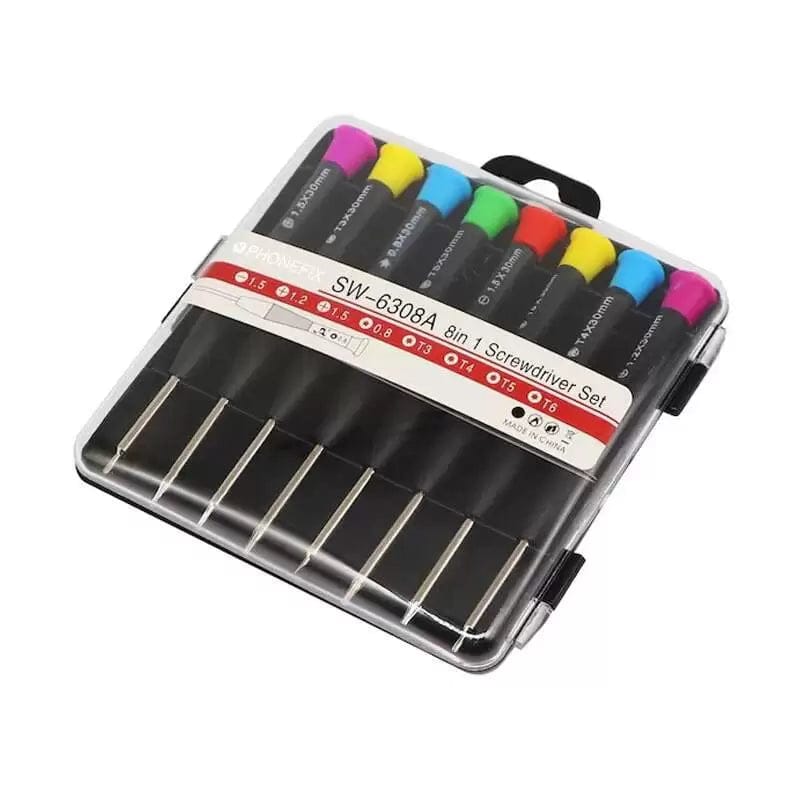 Screwdriver Set 8 in 1 SW‑6308A | Mobile Repairing Kit | Torx, Star, Cross & Slotted Screwdrivers - Image 4