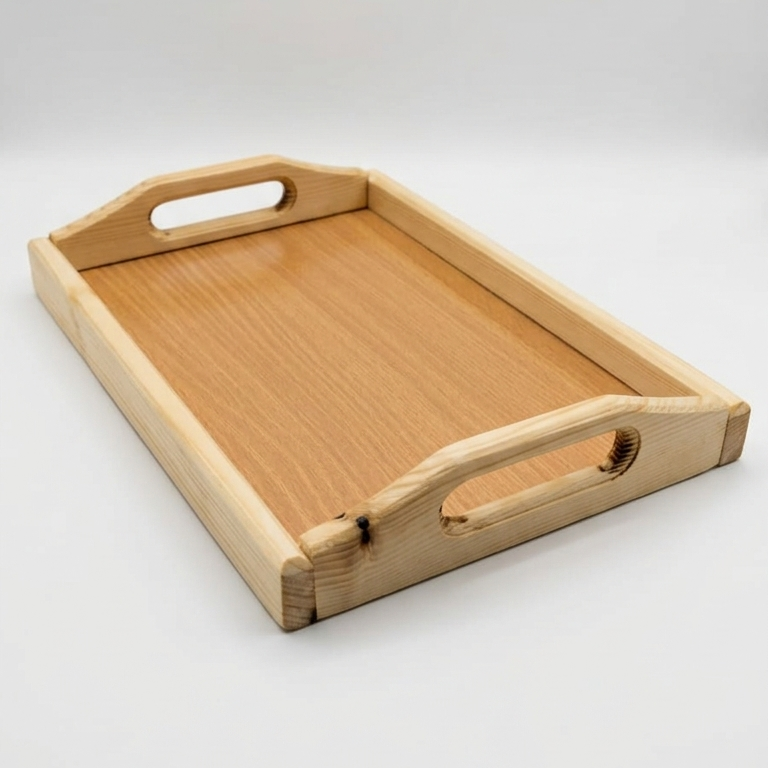 Wooden Serving Tray – Natural Wood Multipurpose Serving Tray – Premium Quality