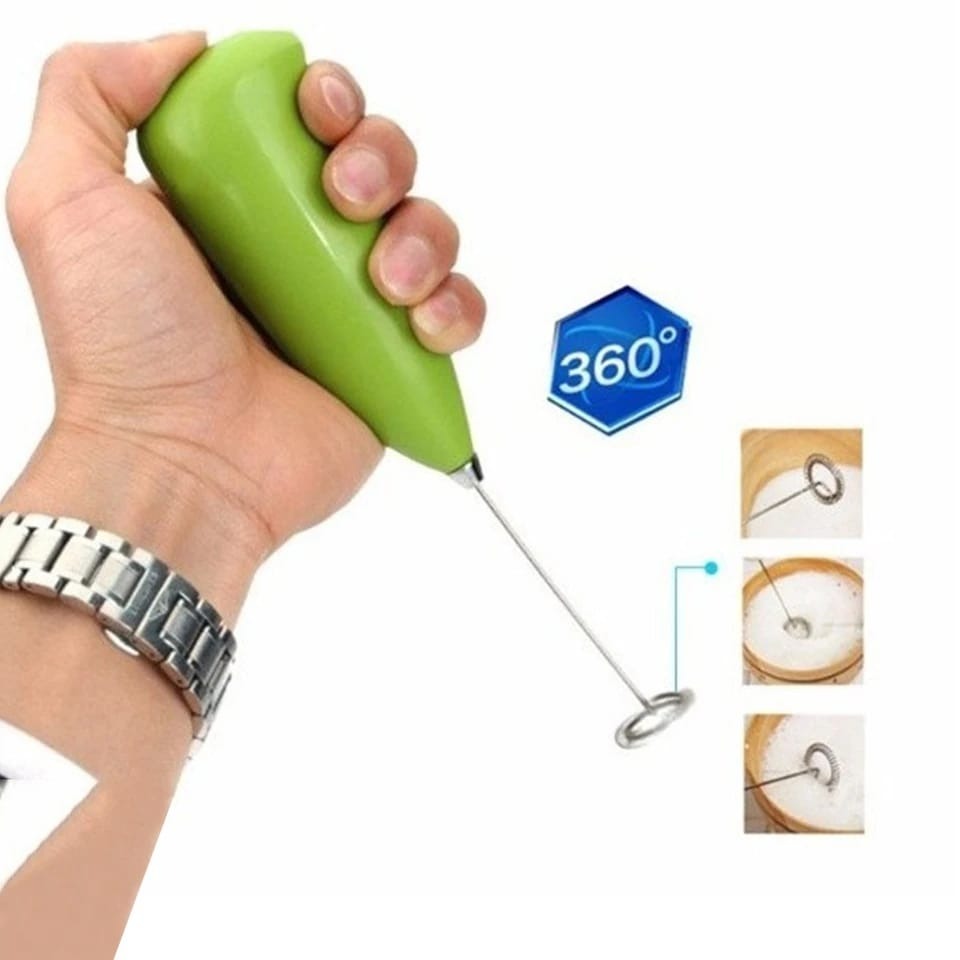 Cell Operated Coffee Beater Milk Drink Egg Whisk Mixer Foamer Mini Handle Stirrer Practical Cooking Tool Kitchen Gadget (Random Color) - Image 3