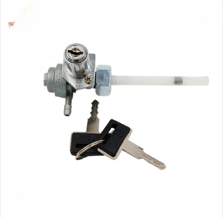 Crown Motorcycle Fuel Cock with Key Lock for Honda CD70 & CG125 – Fuel Tap Valve with Reserve Function