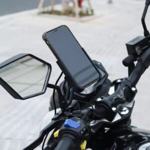 Motorcycle Mobile Holder With Charger Aluminium Body Durable And Convenient