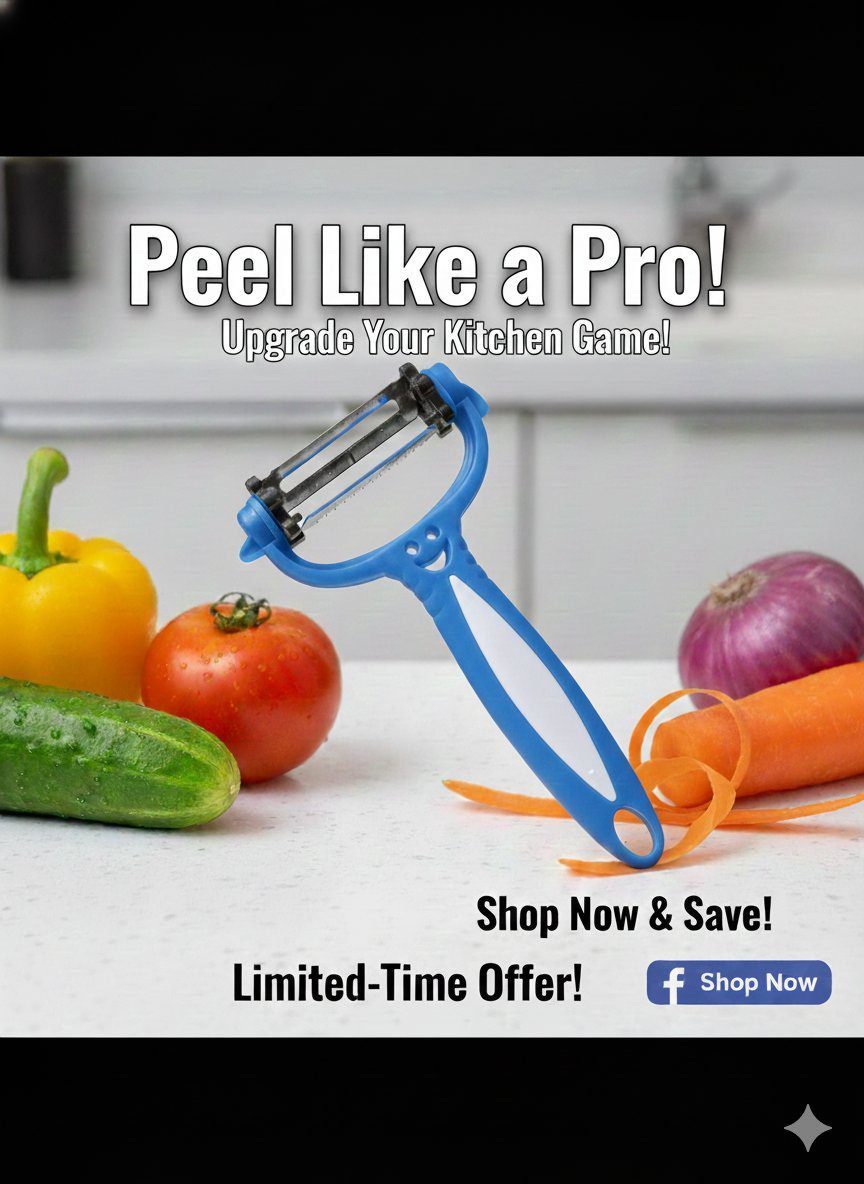"4-in-1 unique Vegetable Peeler - Peel, Slice, Julienne & Shred"