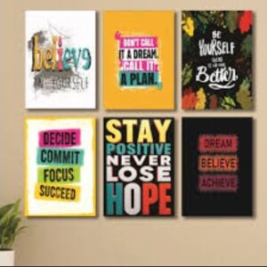 set of 6  sticky wooden frames for home office wall decore / sticky phototiles