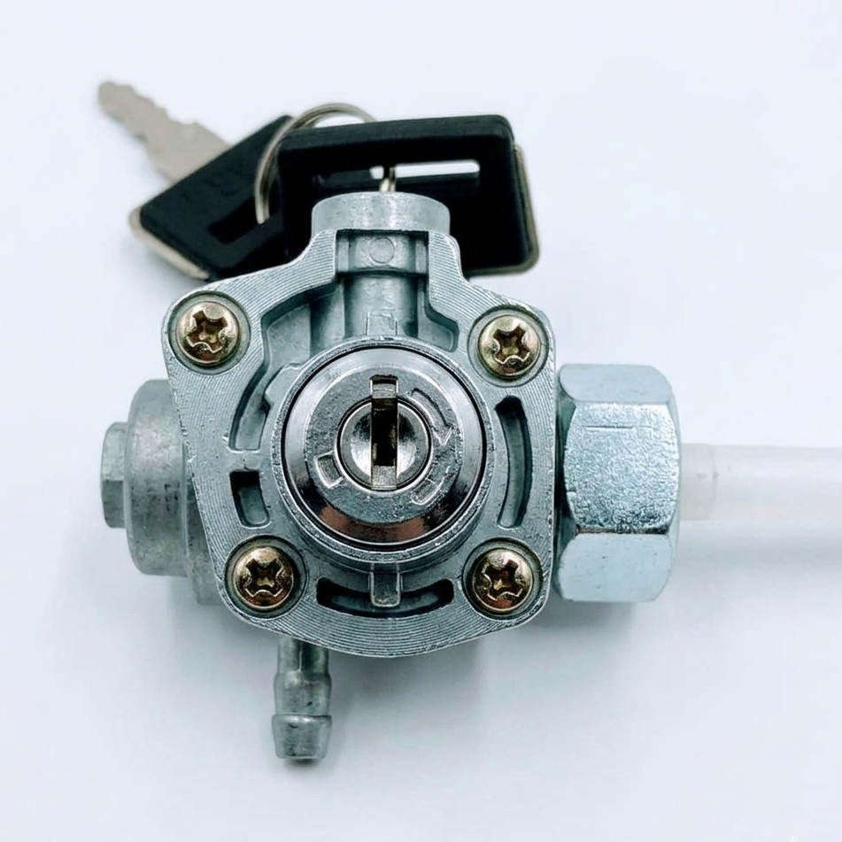 Crown Motorcycle Fuel Cock with Key Lock for Honda CD70 & CG125 – Fuel Tap Valve with Reserve Function - Image 4