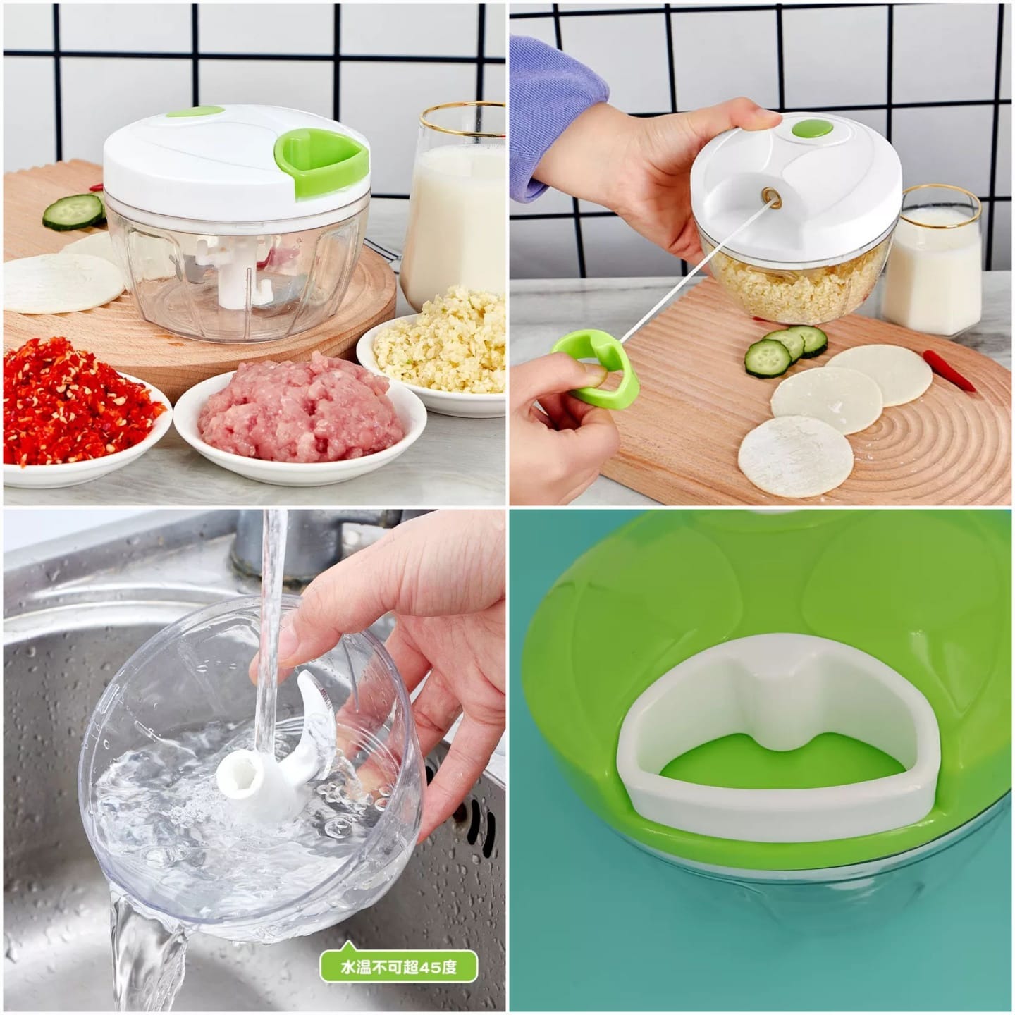 Best Quality Manual Spin Cutter For Kitchen Hand Pulled Chopper Grinder Slicer For Vegetables Fruits Onions Garlic And Salad - Image 3