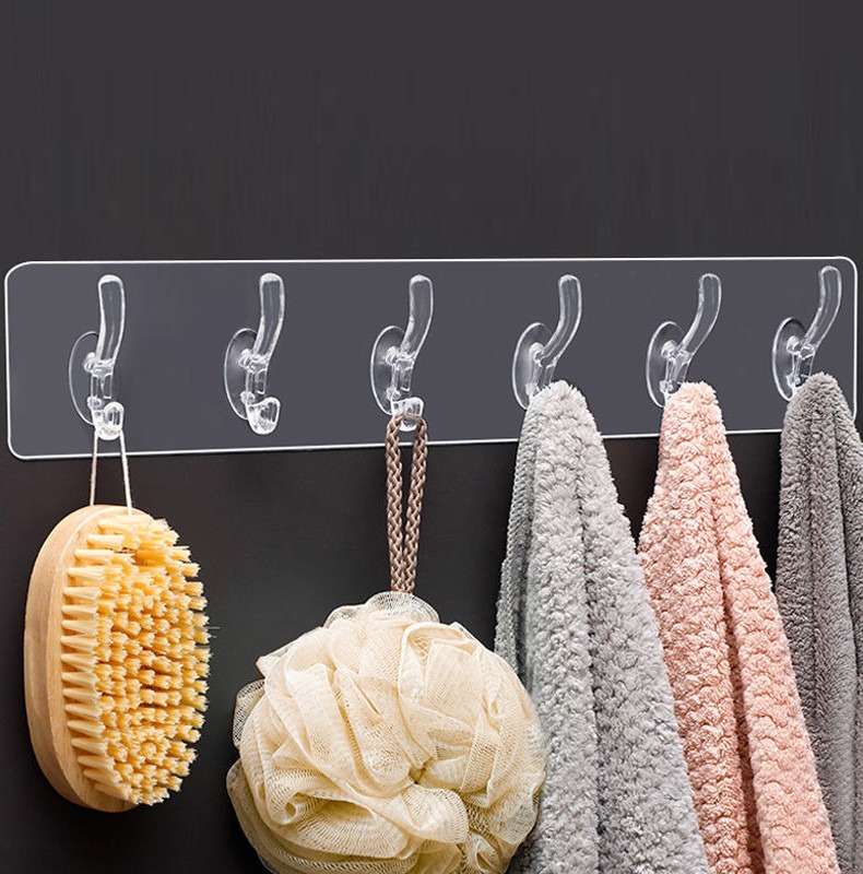 Seamless Heavy Duty Sticky Hooks | Double-Sided Adhesive | Transparent Waterproof Wall Hangers | Bathroom & Kitchen - Image 3