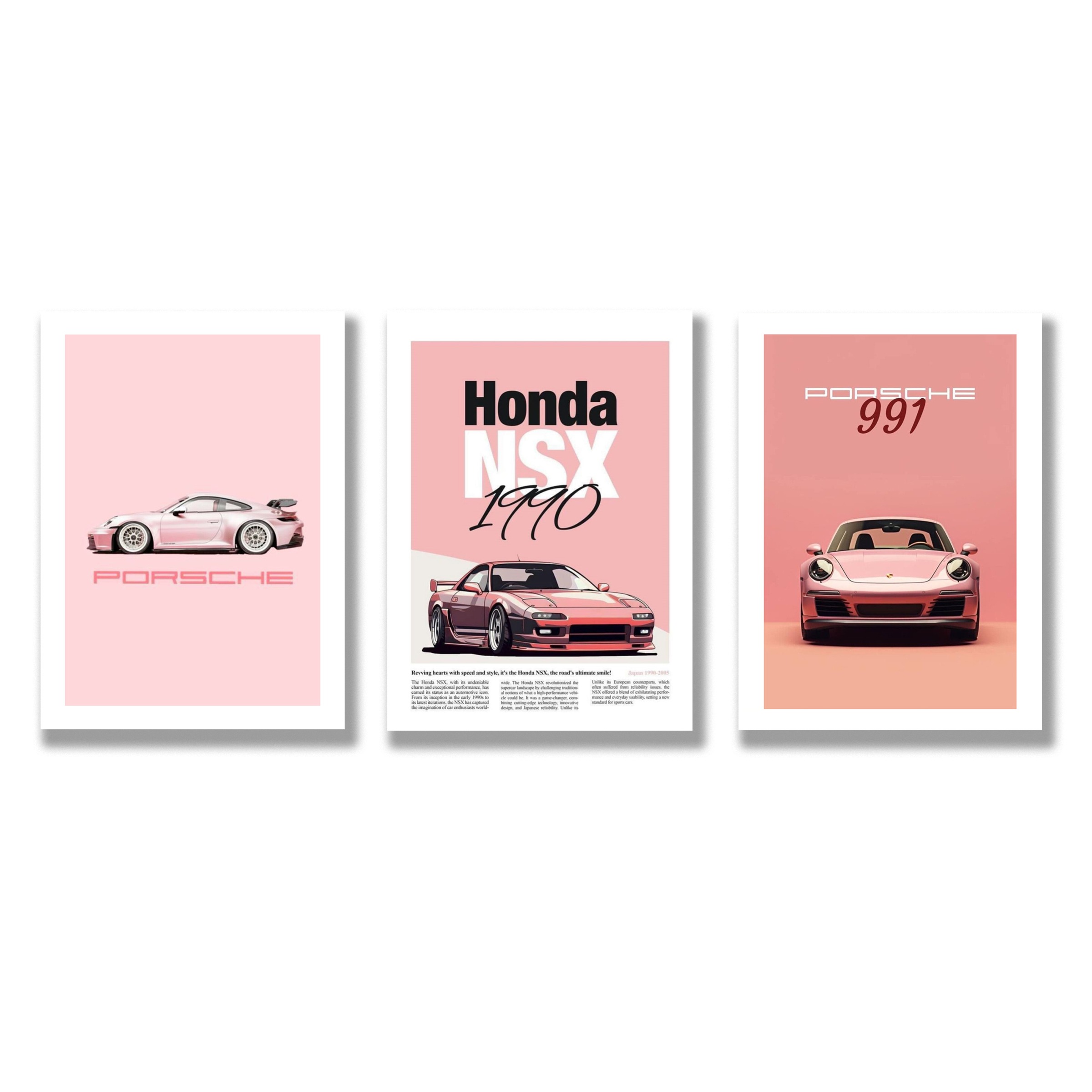 Set of 3 Premium Wall Art Photo Tiles – Modern Home Decor Sets 8x11