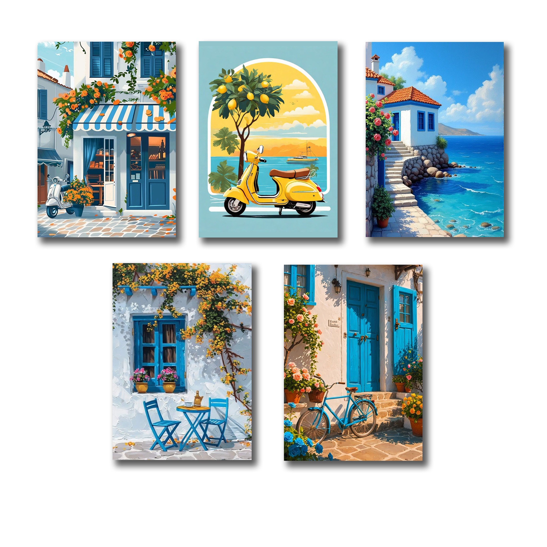 Set of 5 Premium Wall Art Photo Tiles – Modern Home Decor Sets 8x11 - Image 2