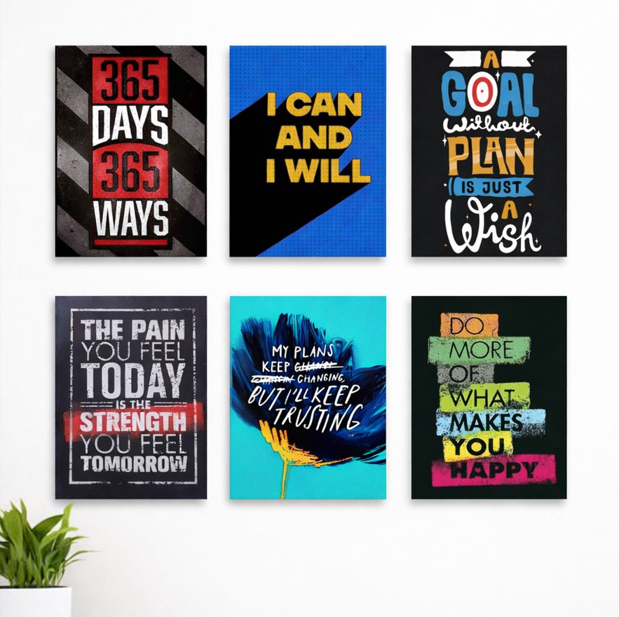 Set of 6 Premium Wall Art Photo Tiles – Modern Home Decor Sets 8x11