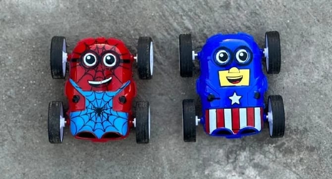 360° Stunt Car Toy - Double-Sided Flip Action, Friction Powered, Cartoon-Themed Racer - Durable & Safe Kids Toy Car - Indoor & Outdoor Fun (Random Colour) - Image 5