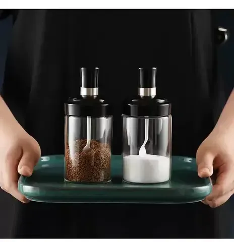 Oil Bottle Set 4 Piece Daisy Glass Spice Set With 3 Spice Jars 180ml And 1 Oil Bottle 750ml - Image 5