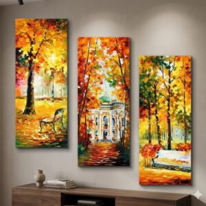Set of 3 Decorative Wall Art Canvas Frames – Modern 3 Pcs Wall Frame Set 8x16 Inch