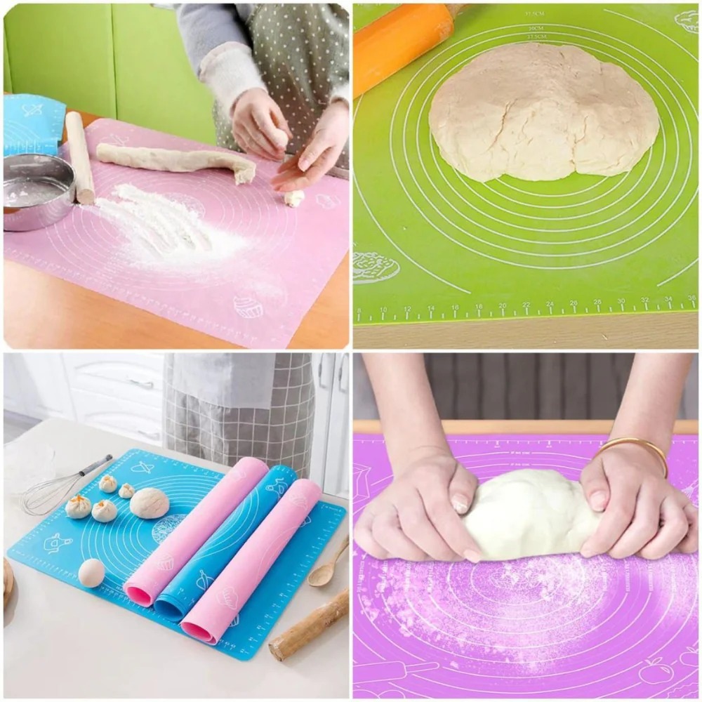 Silicone Baking Roti Mat | Heat Resistant | Non‑Stick Dough Pad with Measurements | Random Color - Image 3
