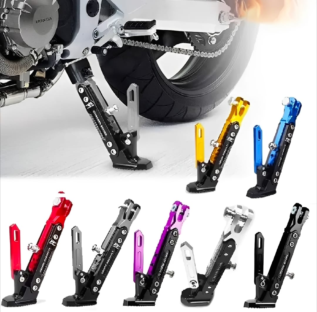 Universal Adjustable Aluminum Motorcycle Kickstand – CNC Side Stand - Image 3