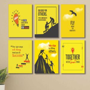 6 PC Motivational Wall Decor Cardboard Phototiles Durable Stylish Elegant And Inspiring Decorative