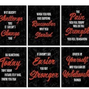 set of 6 Motivational sticky canvas frames for wall decore / sticky phototiles for office and home workplace