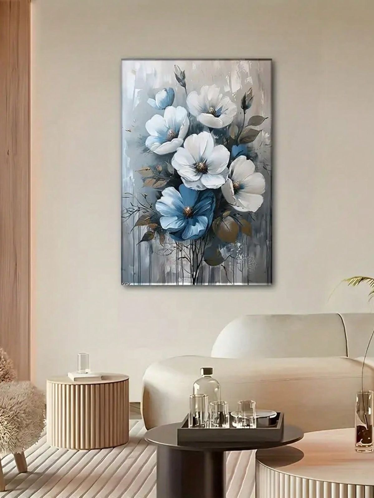 Flowers Design Stickytiles Frame Providing Creative Floral Pattern Attractive Look Home Decoration Support