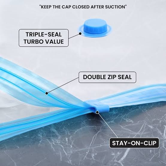 Vacuum Storage Bags Set Of 5 With Hand Pump Space Saver Compression Bags For Clothes Bedding And Travel - Image 3