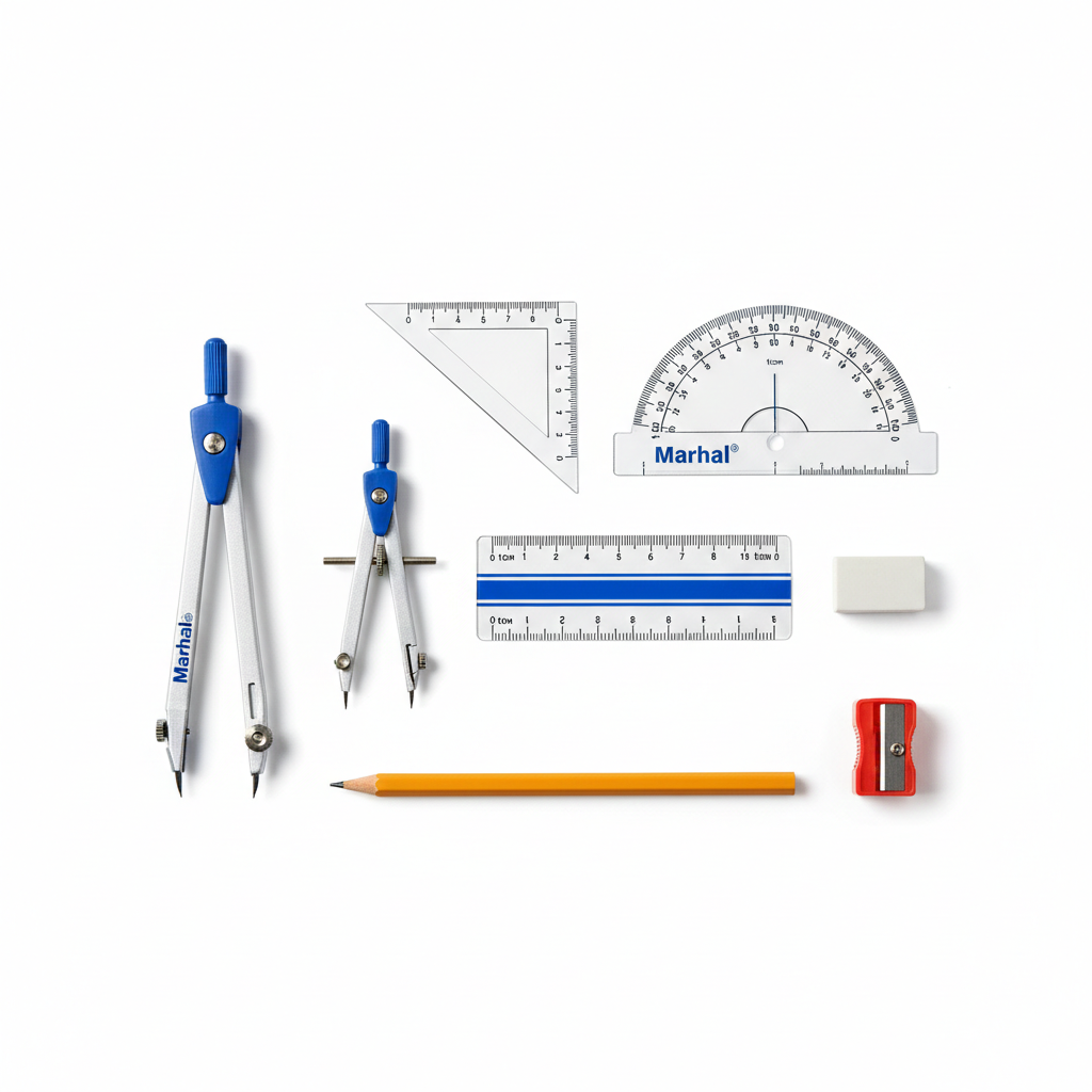 Marshal 9-Piece Mathematical Instruments Set – Complete Geometry Box for Classic & Precision Drawing - Image 3