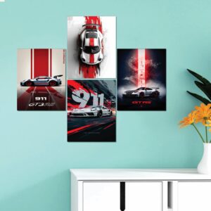 Set of 4 Premium Wall Art Photo Tiles – Modern Home Decor Sets 8x11