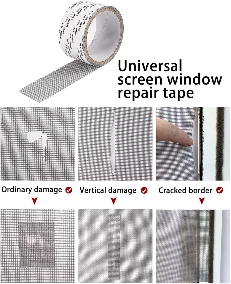 3 Meter - Mesh Roll Tape Window Screen Repair Patch Keep Mosquitoes Out With Anti Insect Self Adhesive Mesh Patch Tape - Image 3
