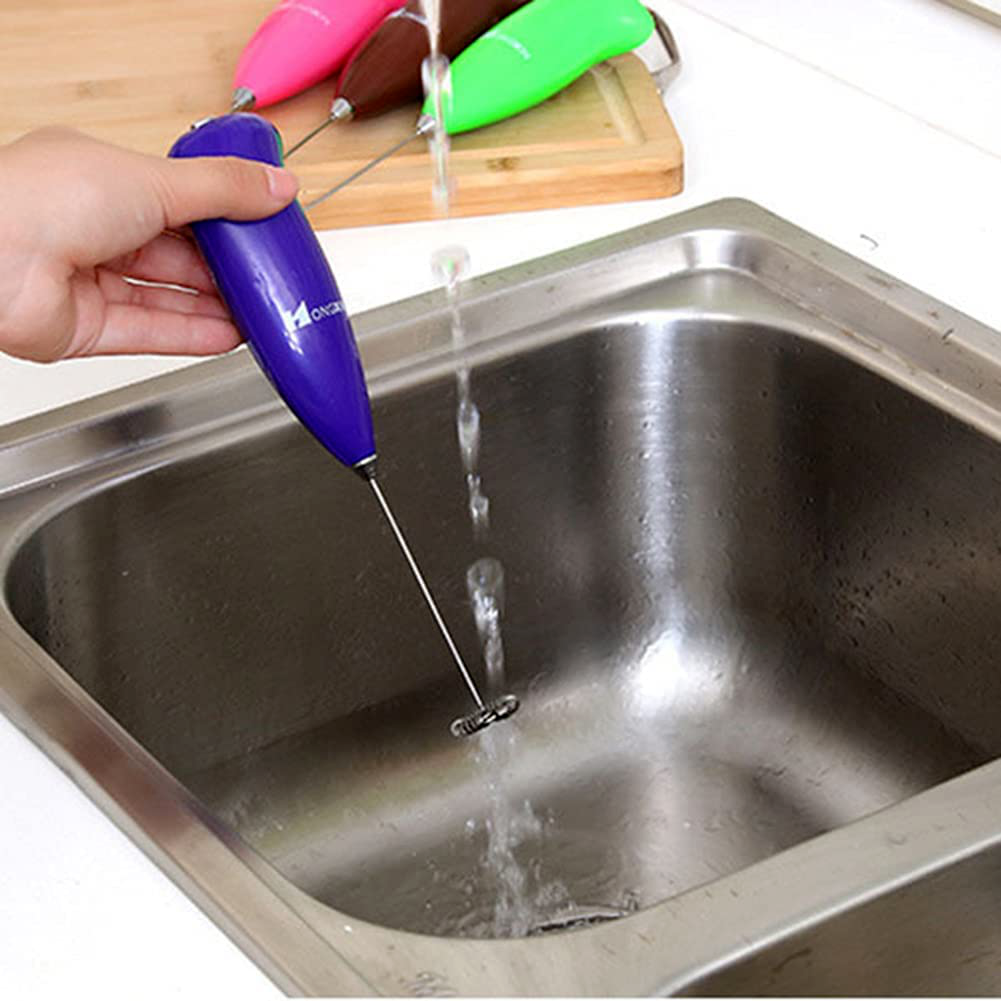 Cell Operated Coffee Beater Milk Drink Egg Whisk Mixer Foamer Mini Handle Stirrer Practical Cooking Tool Kitchen Gadget (Random Color) - Image 2