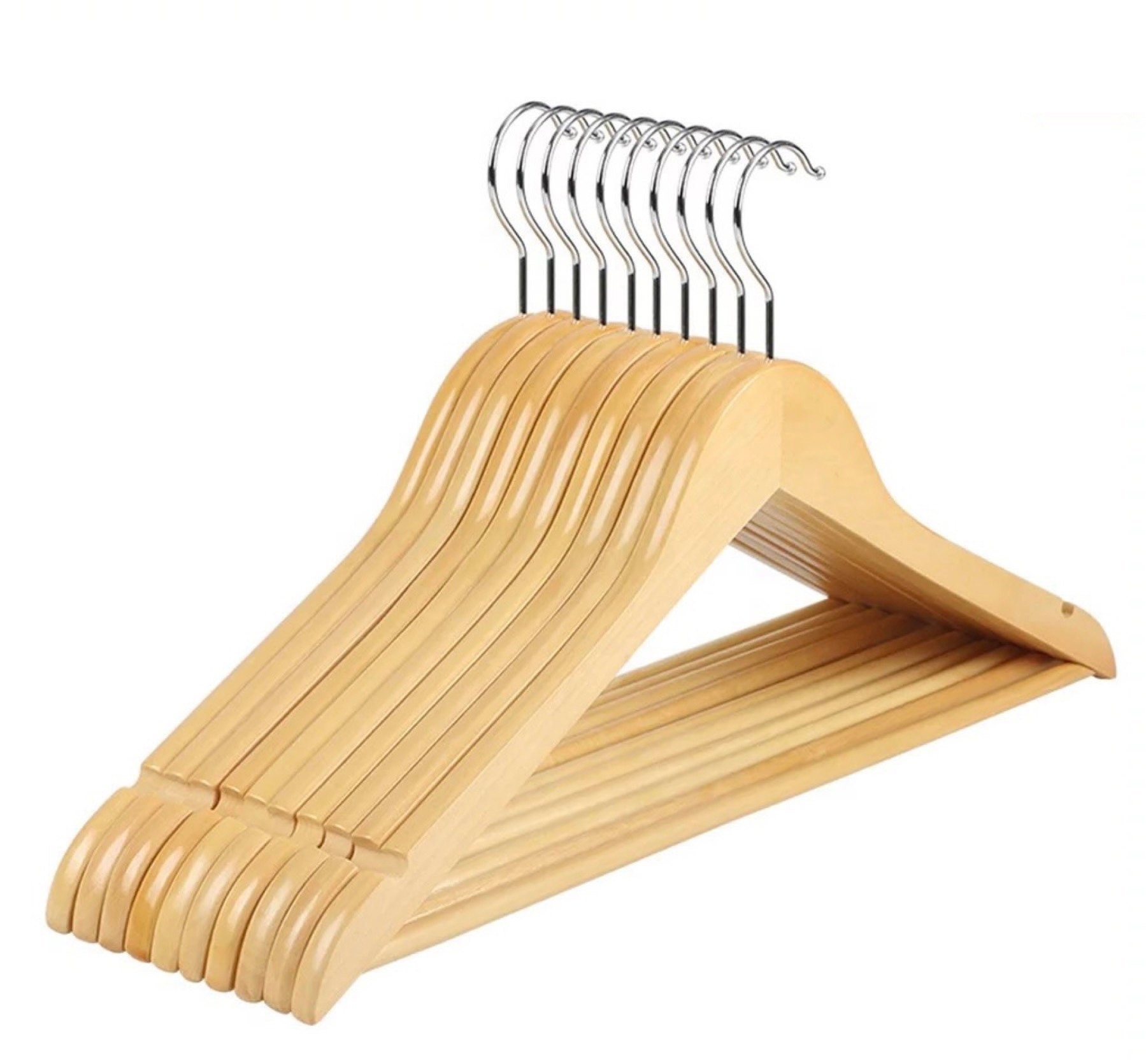 1Pc Premium Wooden Clothes Hangers Pack Non Slip Heavy Duty Coat And Suit Hangers With 360 Rotating Hook - Image 2