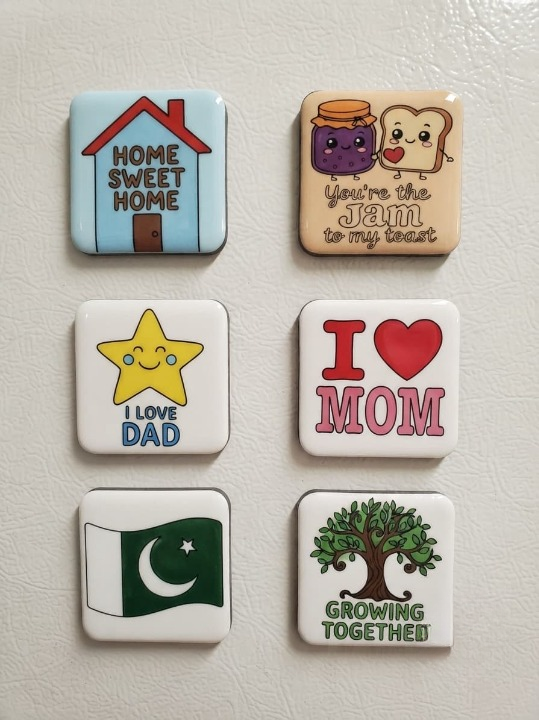 DIY Fridge Magnet Paint Kit – 3 Magnets & 6 Paint Sheets Set - Image 2