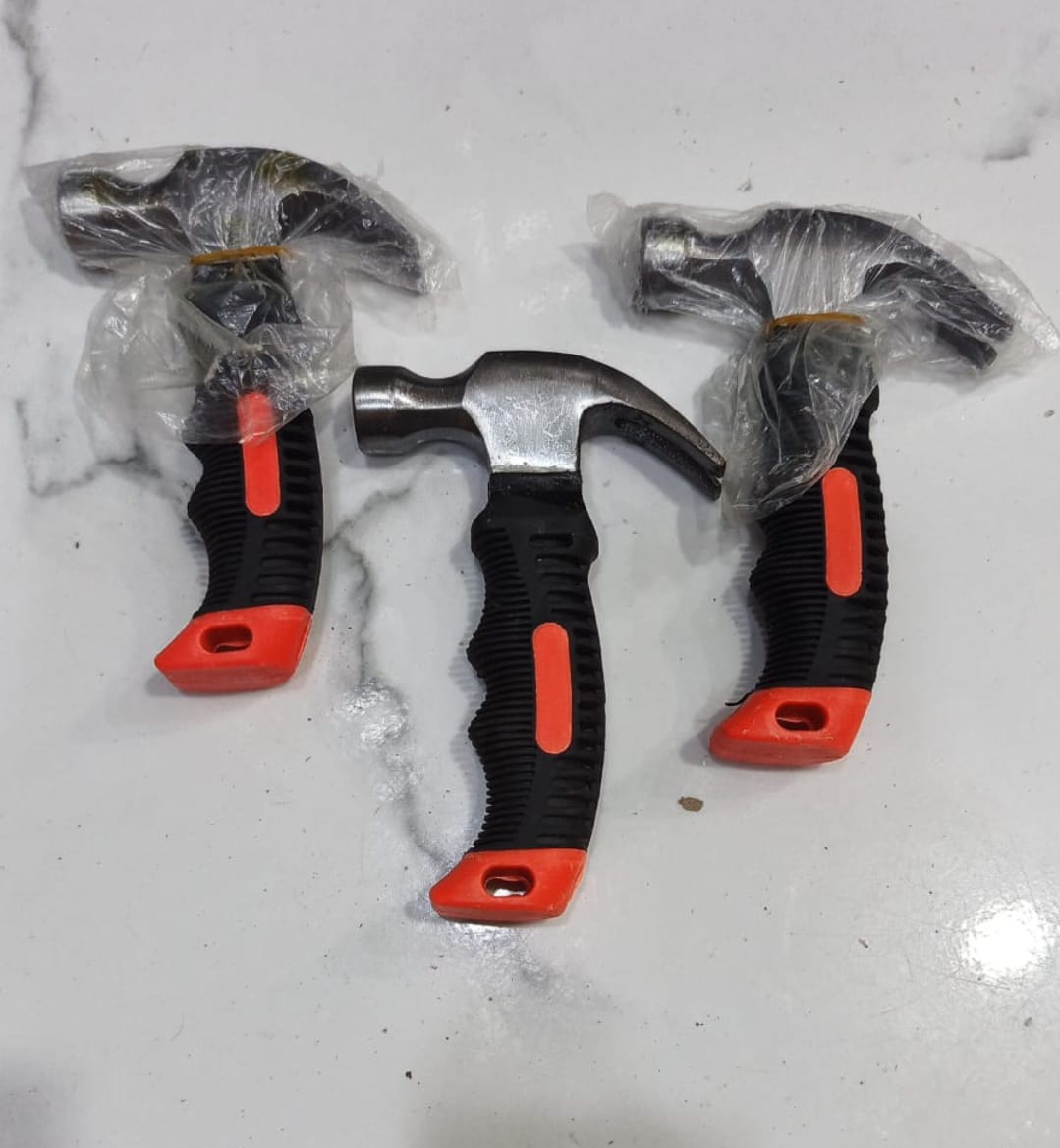 Small Heavy-Duty Stubby Claw Hammer - Polished Steel Head With Black Rubberized Grip And Red Accent For Precision And Control - Image 4