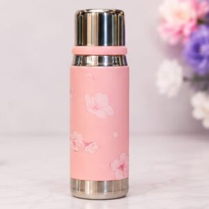 Premium Stainless Steel Water Bottle – Elegant Floral Print Design | Double Wall Insulated | Hot & Cold Flask (Random Color)