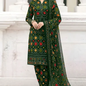 Trendy All-Over Digital Chunri Print Embroidered Lawn Dress – Unstitched 3PC Summer Collection