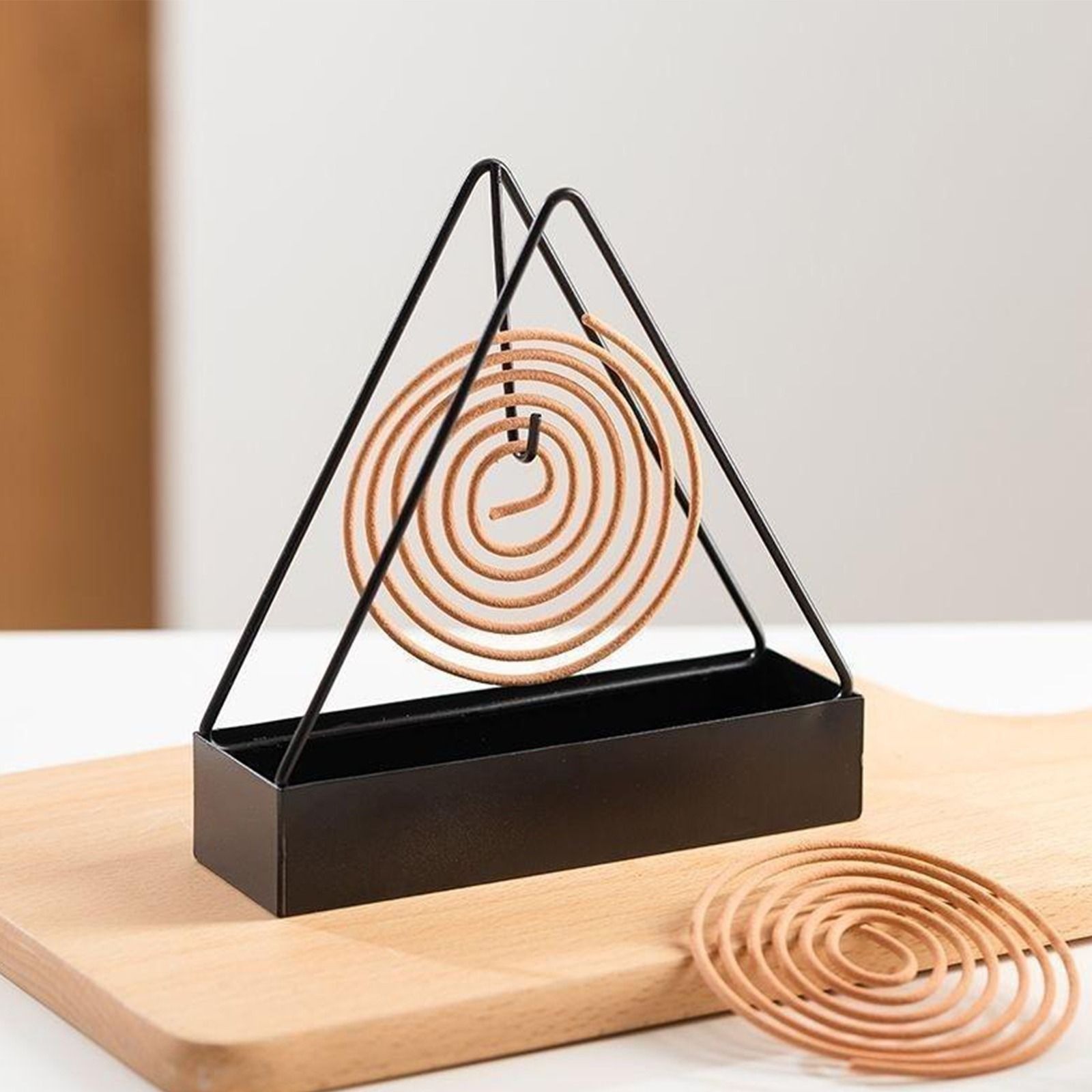 1 Pcs Simple Triangle-shaped Iron Mosquito Coil Holder Creative Hanging Or Standing Incense Burner - Image 4