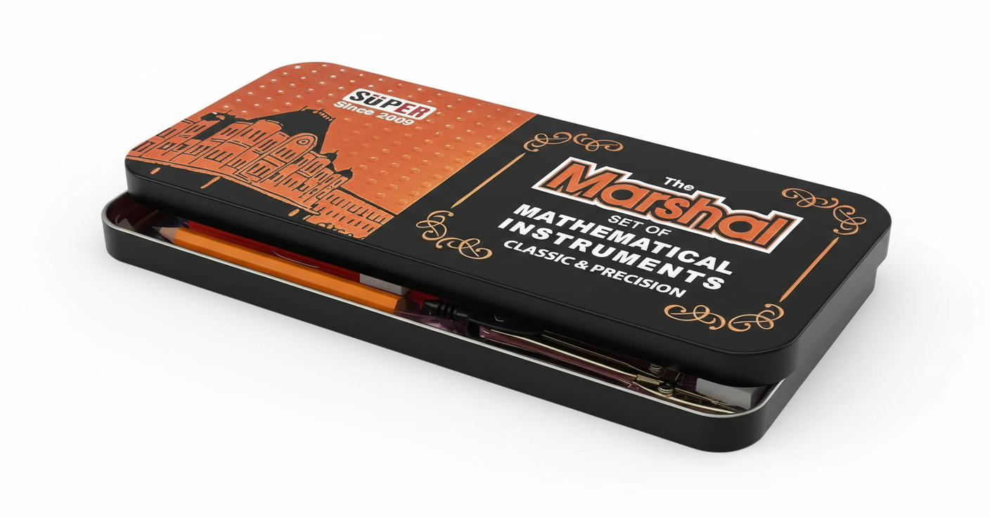 Marshal 9-Piece Mathematical Instruments Set – Complete Geometry Box for Classic & Precision Drawing