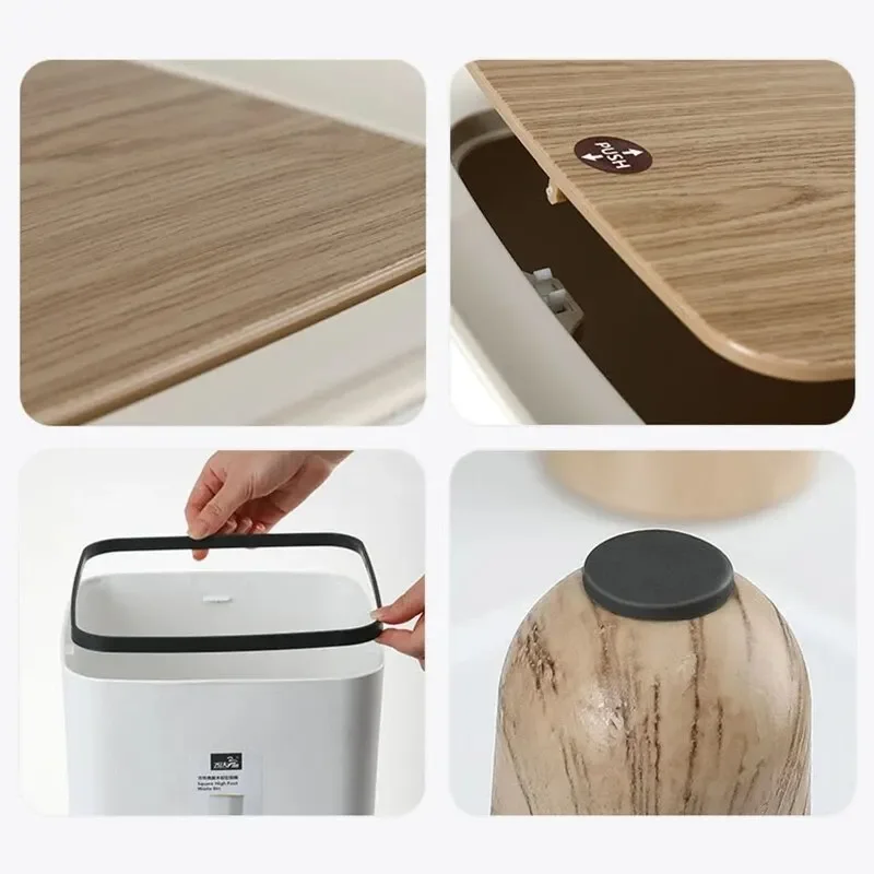 Royal's 8L Modern Nordic Trash Bin with Push Mechanism & Elevated Legs - Image 5