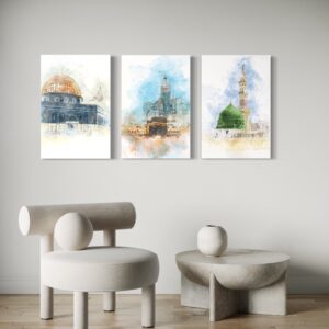 Set of 3 Premium Wall Art Photo Tiles – Modern Home Decor Sets 8x11