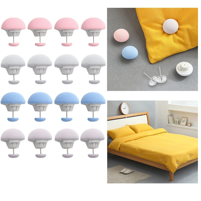 Premium Mushroom-Style Bedsheet Clips – Pack of 4 Elastic Quilt & Sheet Fixer Buckles (Random Color) - Image 3
