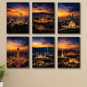 Set of 6 Premium Wall Art Photo Tiles – Modern Home Decor Sets 8x11
