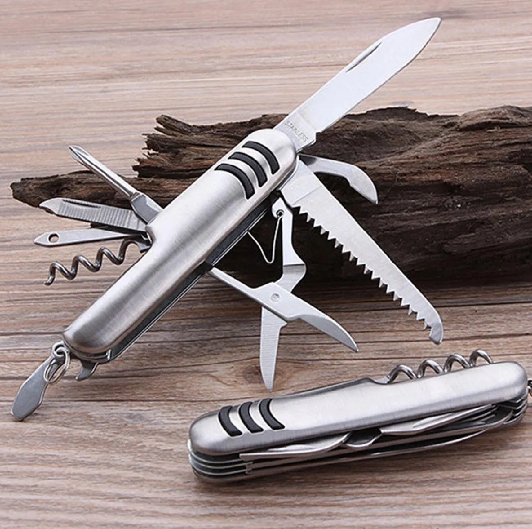 7 In 1 Multifunctional Metal Keychain Stainless Steel Travel Tool With Good Finishing - Image 5