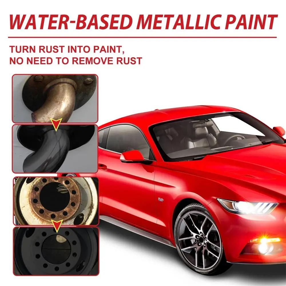 Rust Paint Metallic Paint Anti Rust Protection Coating For Removing Rust From Metal - Random Color (With Brush 300gm) - Image 4