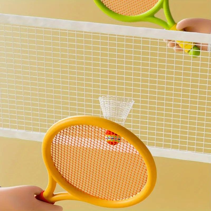 Kids Badminton & Tennis Racket Set – Easy-To-Handle Outdoor Sports Toy With 2 Rackets, 1 Ball, And 1 Shuttlecock For Fun Indoor & Outdoor Play (Random Color) - Image 2