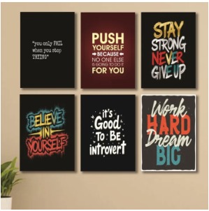 Set of 6 Wooden Photo Tile Wall Art Frames (8×11 Inches) – MDF Spiritual Wall Décor with Easy Stick Back