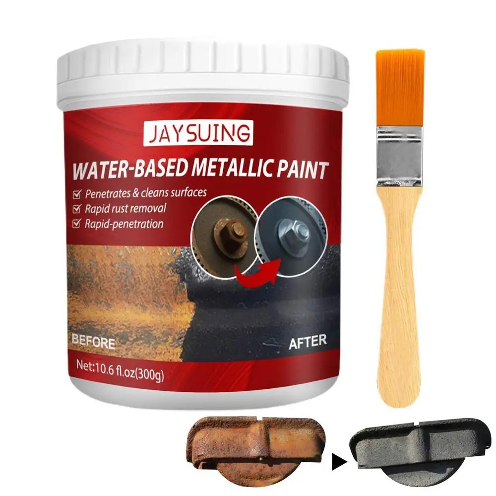 Rust Paint Metallic Paint Anti Rust Protection Coating For Removing Rust From Metal - Random Color (With Brush 300gm) - Image 2