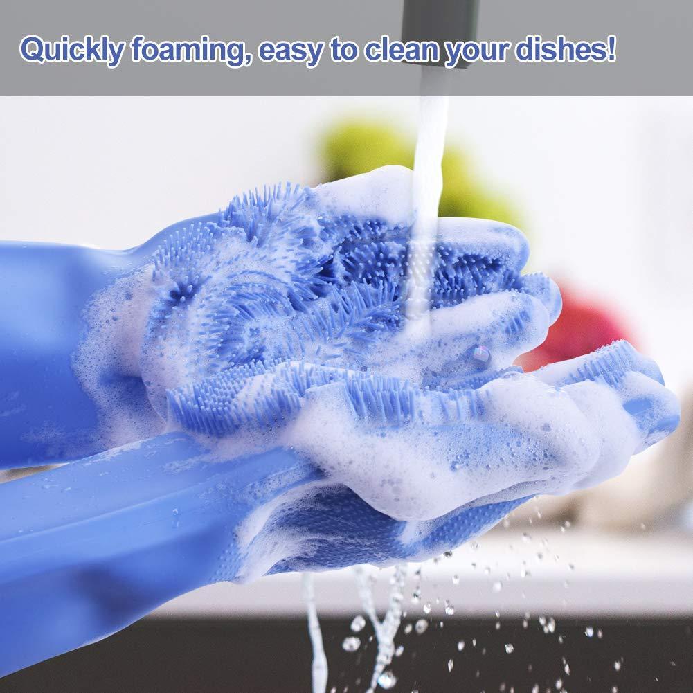 Silicone Dishwashing & Cleaning Pair Gloves – Reusable Heat Resistant Scrubber Gloves for Kitchen, Bathroom & Household Cleaning | Random Color - Image 5