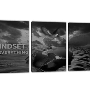 set of 3 Motivational sticky canvas frames for wall decore / sticky phototiles for office and home workplace