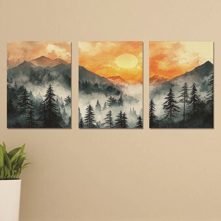 Set of 3 Premium Wall Art Photo Tiles – Modern Home Decor Sets 8x11